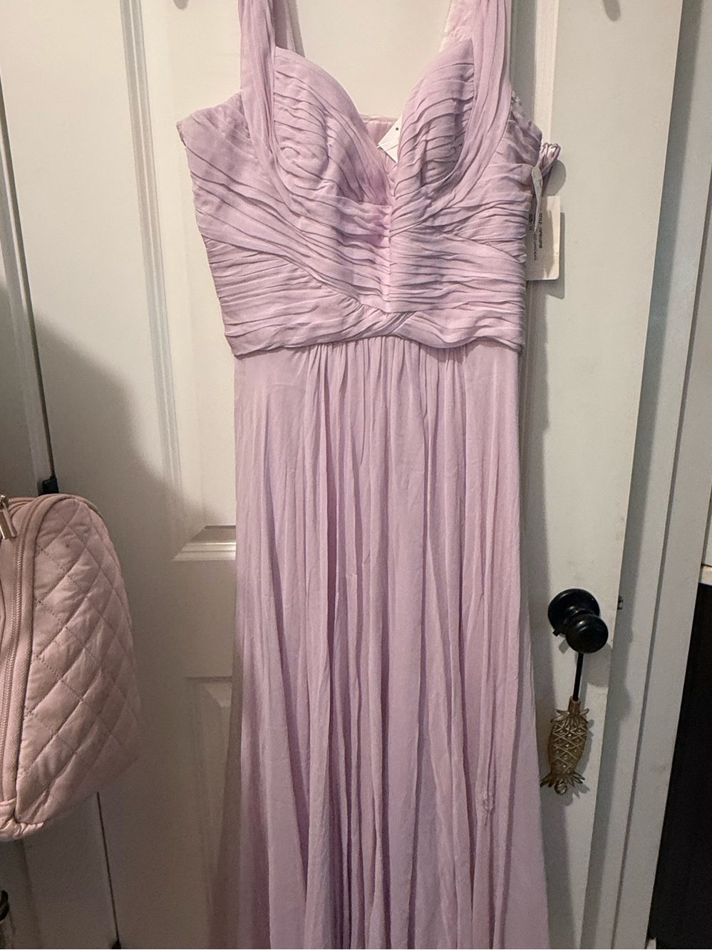 Pamella Roland Lavender Ruched Formal Evening Gown Size 12 NWT